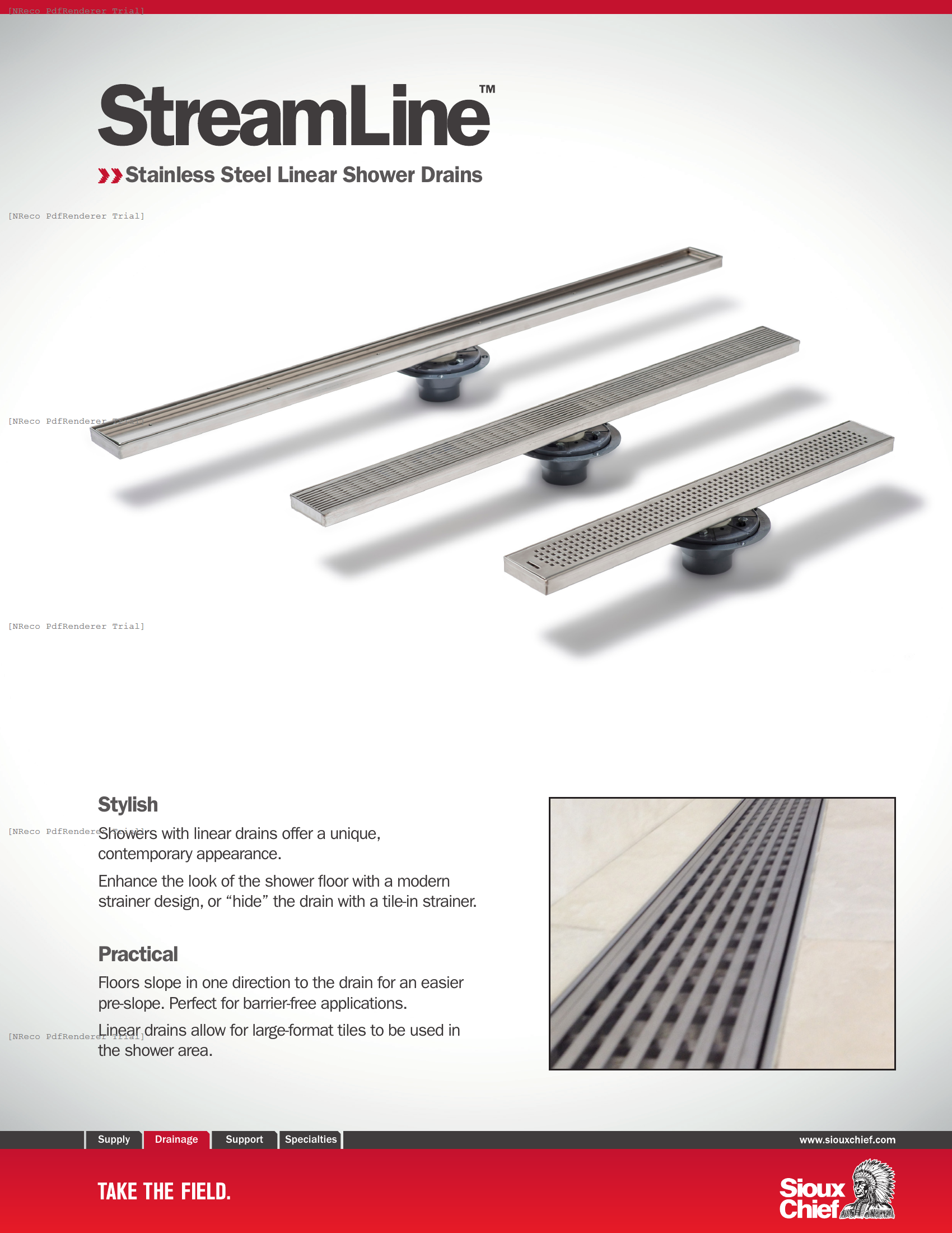 STREAMLINE - STAINLESS STEEL LINEAR SHOWER DRAIN - BROCHURE.PDF Brochure Document